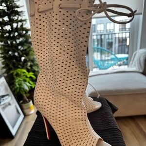 Christian Louboutin- Perforated Nappa Suede Jennifer 120 Boots